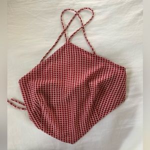 Red and white open back top!